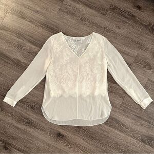 Robert Rodriguez Lace Illusion Silk Blouse